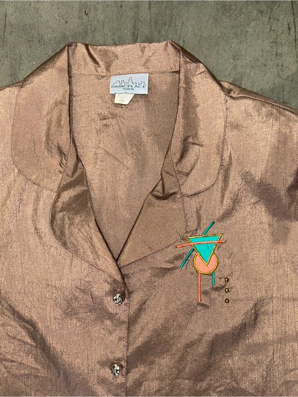 Retro Geometric Button Down
